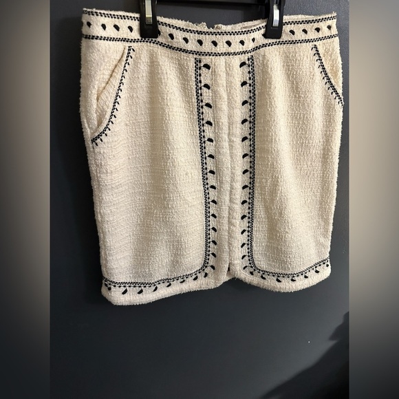 Anthropologie Dolan Tilley Textured Mini Skirt | Ivory and Black | Size Small - Picture 4 of 8